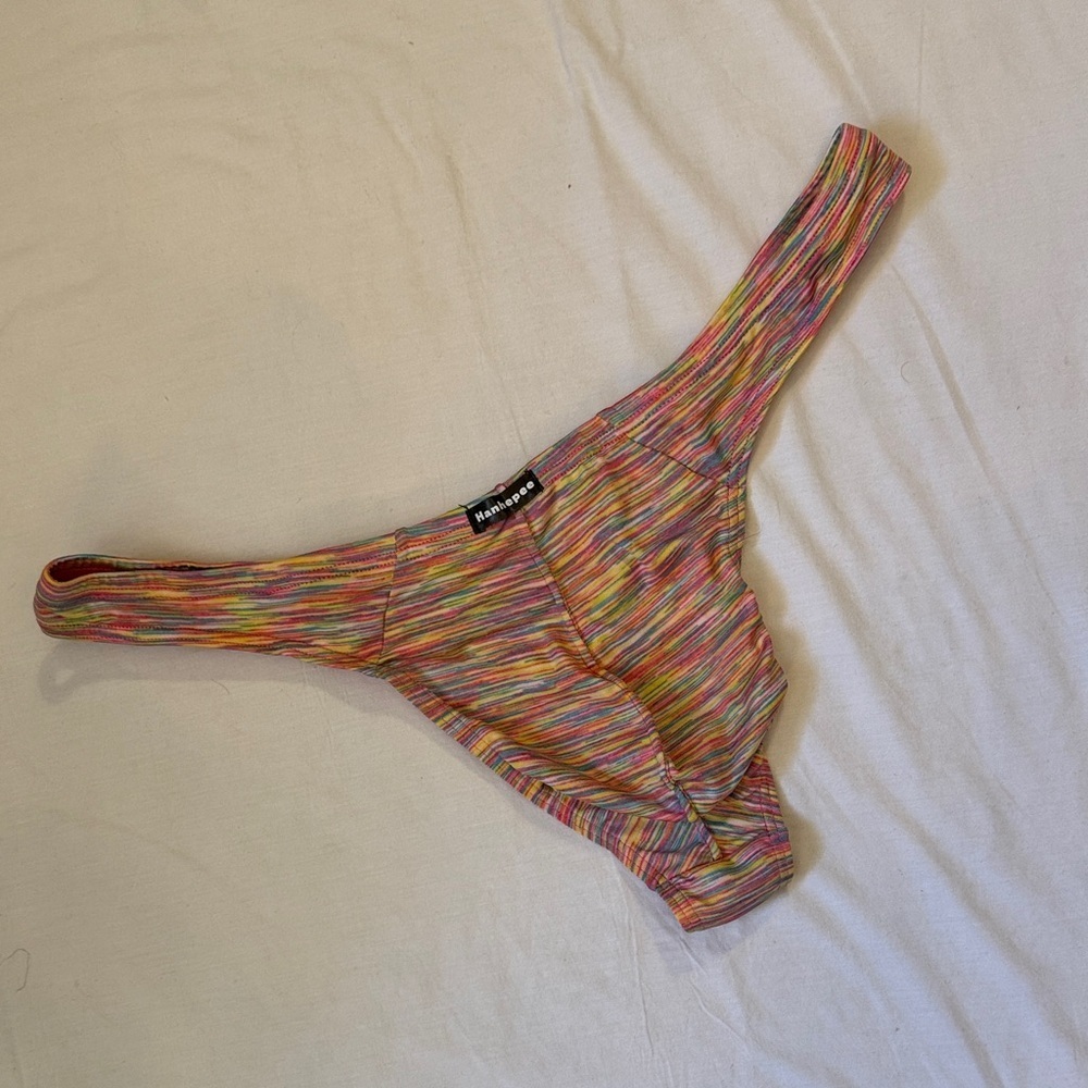 Colorful Men's thong underwear lingerie worn pre used